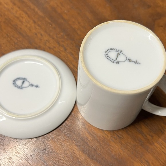 6 x Schmid LaGardo Tackett Espresso Coffee Demitasse Cups Saucers White MCM - Picture 2 of 3